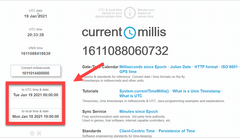 Current Millis Site