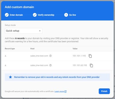 Firebase Hosting Dialog